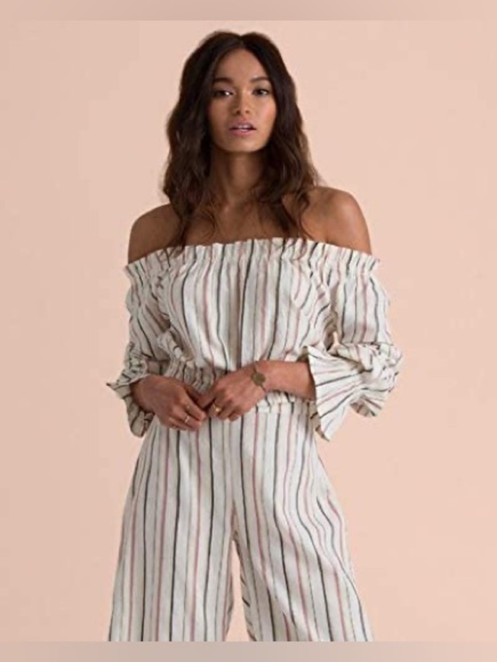 Billabong x Sincerely Jules, Off-Shoulder Striped Top